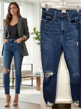 AO.LA by Alice + Olivia High Rise Distressed Skinny Jeans Size 27 Dark Wash